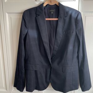 Loft Women’s Tall Navy Plaid Blazer